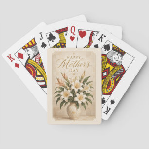 Elegant Lily Bouquet Mother's Day Greeting Playing Cards