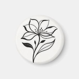 Elegant Lily Flower Silhouette Magnet