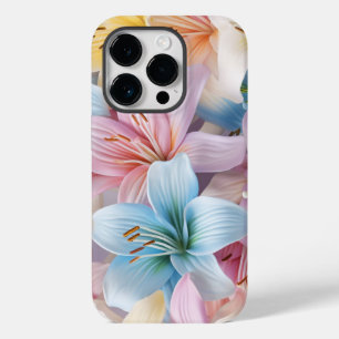 Elegant Lily Flowers Seamless Pattern Case-Mate iPhone 14 Pro Case