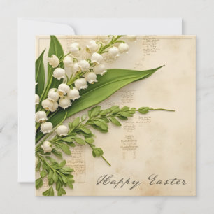 Elegant Lily of the Valley Easter Greeting Card
