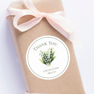 Elegant Lily of the Valley Flower Wedding Classic Round Sticker