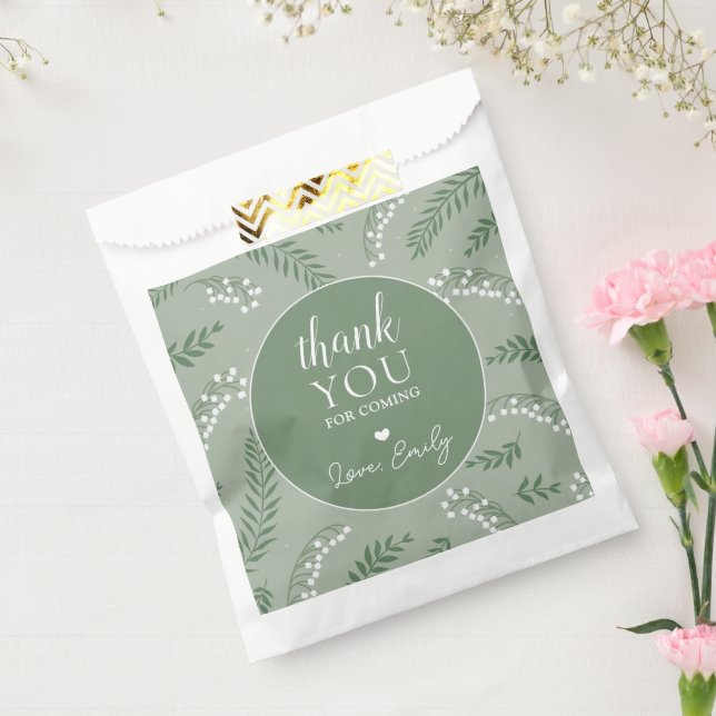 Elegant Lily of the Valley Garden Bridal Shower Favour Bags (Sealed)