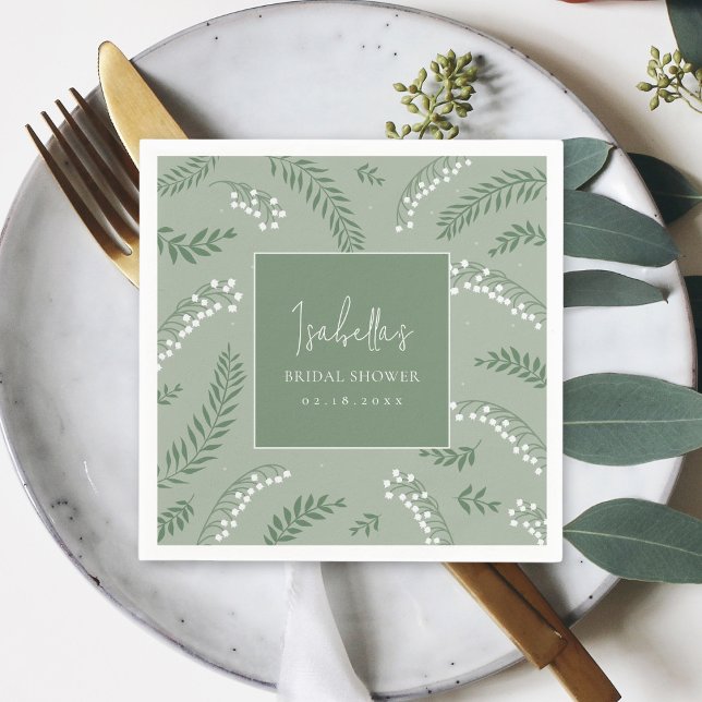 Elegant Lily of the Valley Garden Bridal Shower Napkin (Creator Uploaded)