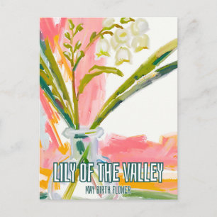 Elegant Lily of the Valley May Birth Month Flower Postcard