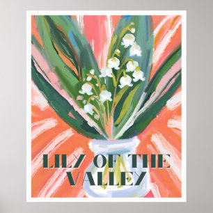Elegant Lily of the Valley May Birth Month Flower Poster
