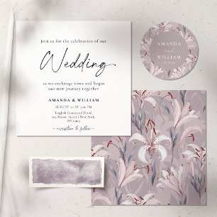 Elegant Lily Wedding Invitation – Timeless Floral 