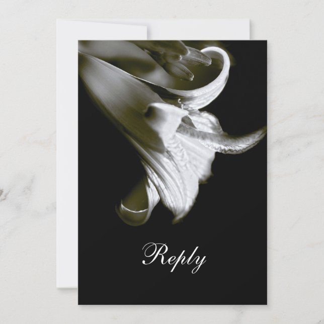 Elegant Lily Wedding Reply Invitation (Front)