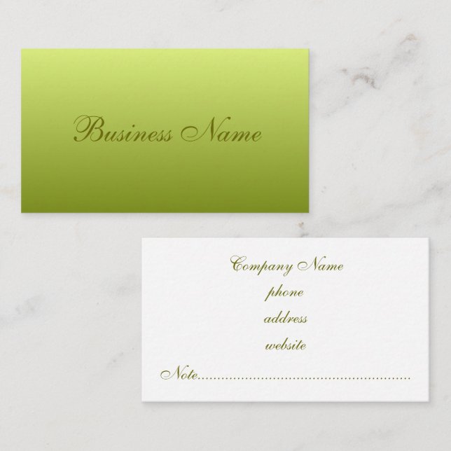 Elegant Lime Business Card (Front/Back)