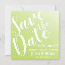 Elegant Lime Green Ombre Save The Date