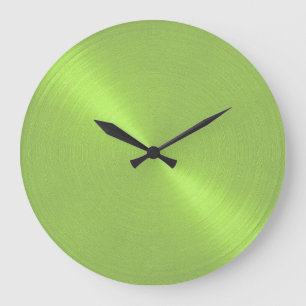 Elegant Lime Green Sheen Large Clock