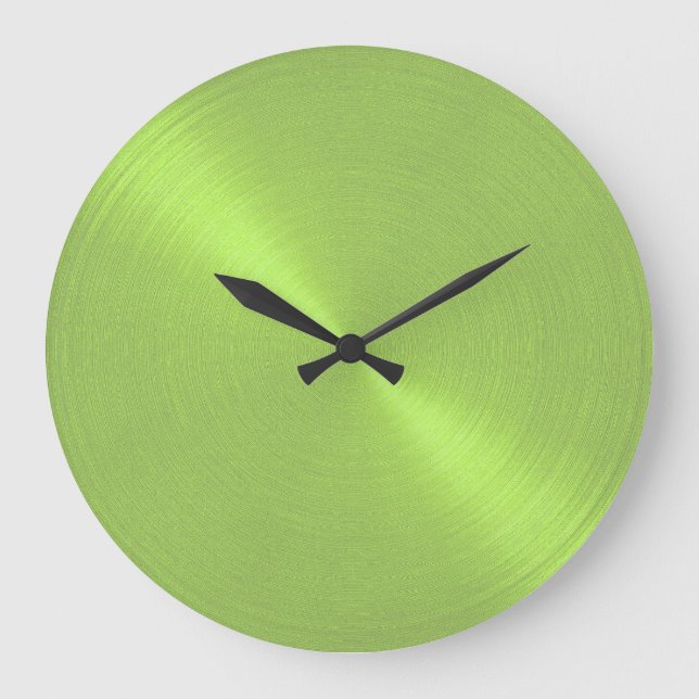 Elegant Lime Green Sheen Large Clock (Front)