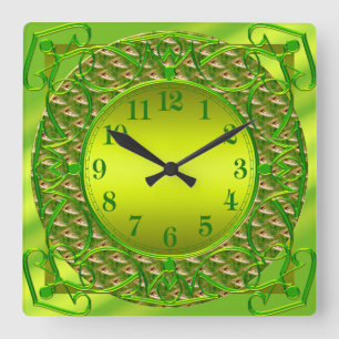 Elegant Lime Green Wall Clock