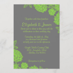 Elegant Lime Green Wedding Invitations