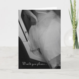 Elegant Limo Bridesmaid Request Invitation Card