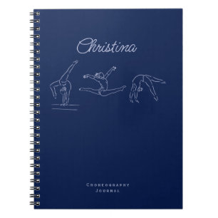 Elegant Line Art Gymnastics Routine Choreography Notebook