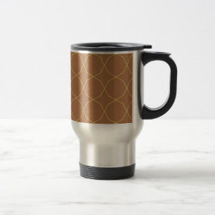 Elegant Line Art Stars and Diamonds Tan Travel Mug