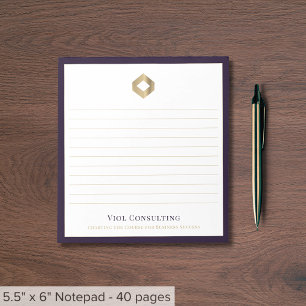 Elegant Lined Custom Logo Notepad