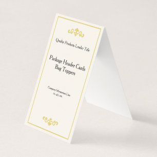 Elegant Linen Gold Flourish Header Card Bag Topper