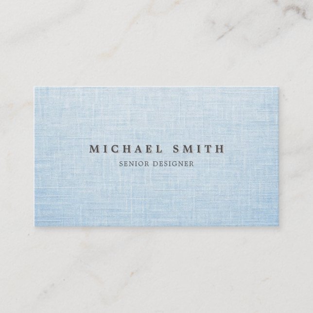 Elegant Linen Texture Business Card (Front)
