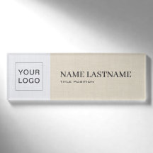 Elegant Linen Texture Custom Business Logo Acrylic