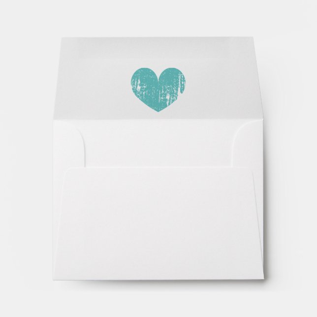 Elegant liner wedding envelopes with vintage heart (Back (Bottom))