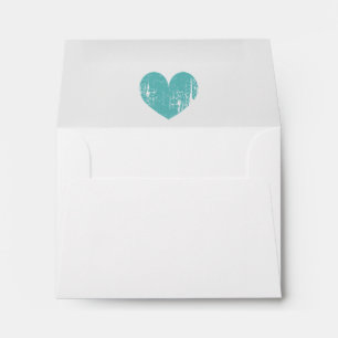 Elegant liner wedding envelopes with vintage heart