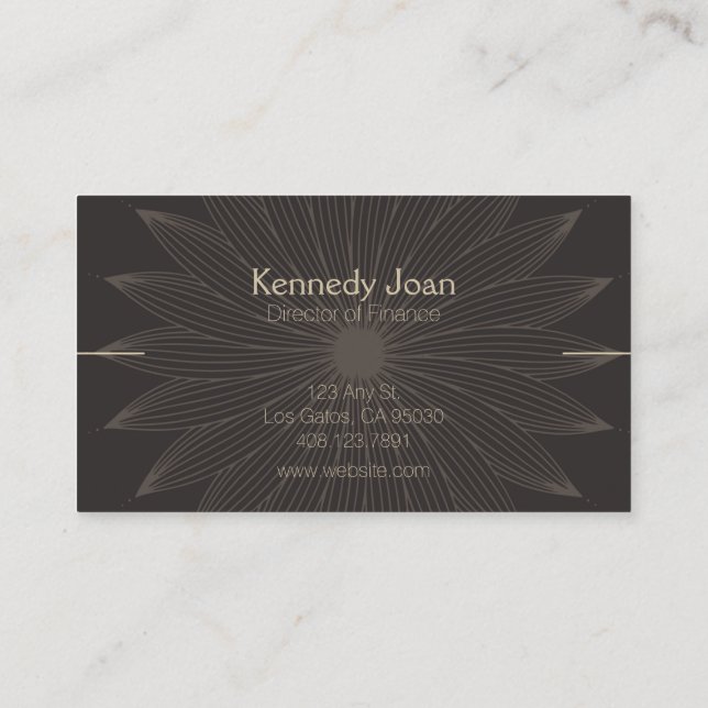 Elegant Lines Black Business Card (Back)