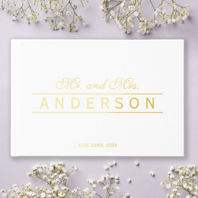 Elegant Lines Mr and Mrs Wedding Guest Book (Creator Uploaded)