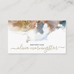 Elegant Liquid Alcohol Ink Watercolor Business Card