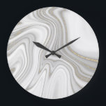Elegant liquid gold glitter marble pattern large clock<br><div class="desc">Elegant liquid gold glitter marble pattern large clock</div>
