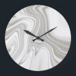 Elegant liquid gold glitter marble pattern large clock<br><div class="desc">Elegant liquid gold glitter marble pattern large clock</div>