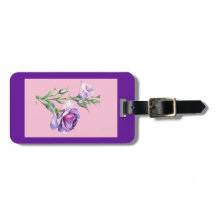 Elegant Lisianthus Luggage Tag Purple