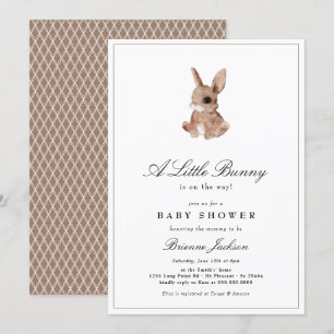 Elegant Little Bunny Gender Neutral Baby Shower  Invitation