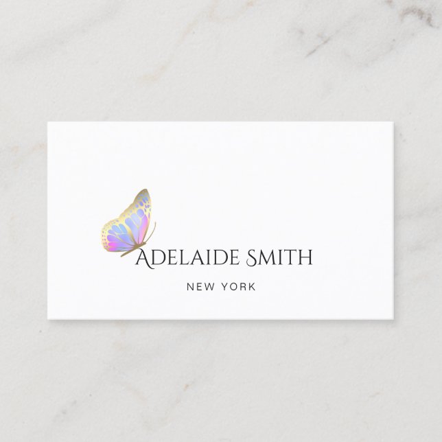 elegant little butterfly logo business card (Front)