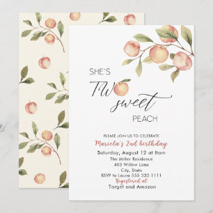 Elegant Little Peach Watercolor Baby Shower Invitation