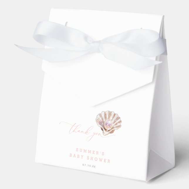 Elegant Little Pearl Baby Shower Thank You Favour Box (Front)