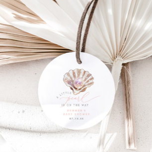Elegant Little Pearl Is On The Way Baby Shower Favour Tags