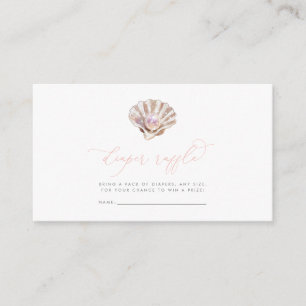 Elegant Little Pearl Under The Sea Diaper Raffle Enclosure Card