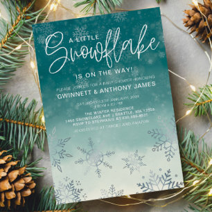 Elegant Little Snowflake Baby Shower  Invitation