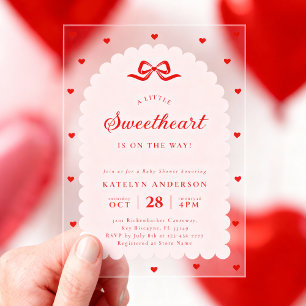 Elegant Little Sweetheart Baby Shower Invitation