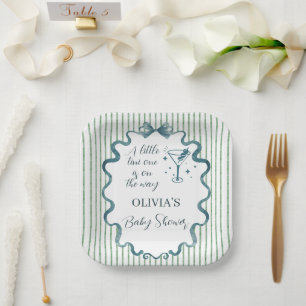 Elegant Little Tini One Blue Baby Shower Paper Plate