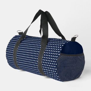 Elegant Little White Dots Pattern On Dark Blue Duffle Bag
