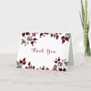 Elegant Little Wildflower Berry Baby Shower Thank You Card