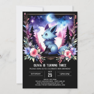 Elegant Little Wolf Birthday Invitation