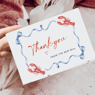 Elegant Lobster Ribbon Bridal Shower Thank You