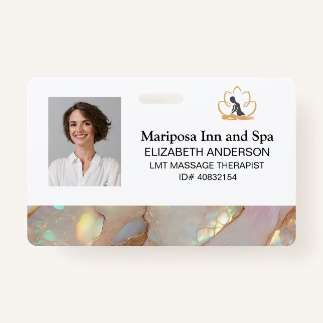 Elegant Logo Corporate Photo Employee Badge ID Badge (Front)