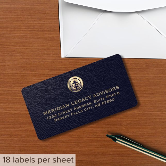 Elegant Logo Emblem Address Labels (Elegant Gold Logo Address Labels for Professionals)