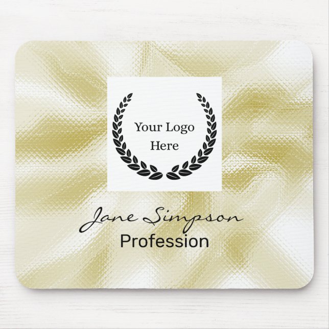 Elegant Logo Gold Texture Mouse Mat (Front)