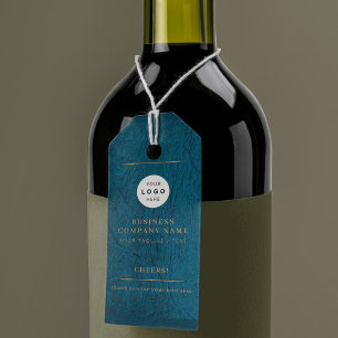 Elegant logo personalised cheers wine bottle gift tags