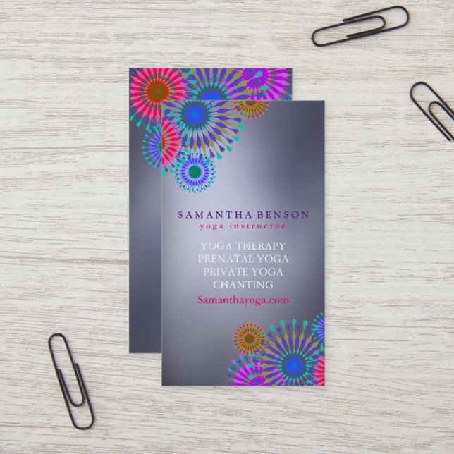 Elegant Logo Yoga Meditation Business Card (Front/Back In Situ)